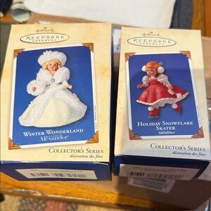 Hallmark Keepsake Winter Wonderland and Holiday Snowflake Skater Ornaments